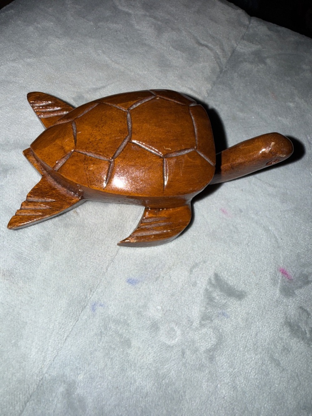 Vintage  hand carved wood turtle